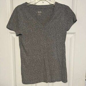 Women’s Classic Grey Heathered V‑Neck Tee – Size M